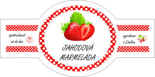 Samolepka 8 x 4 cm -  JAHODOVÁ MARMELÁDA