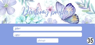 - 35 - dárkový poukaz - voucher - 200 x 95 mm
