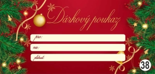- 38 - dárkový poukaz - voucher - 200 x 95 mm