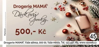 - 45 - dárkový poukaz - voucher - 200 x 95 mm