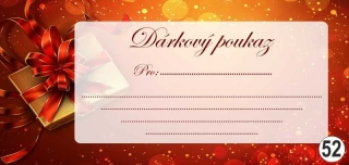 - 52 - dárkový poukaz - voucher - 200 x 95 mm