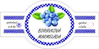 Samolepka 8 x 4 cm -  BORŮVKOVÁ MARMELÁDA