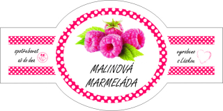 Samolepka 8 x 4 cm -  MALINOVÁ MARMELÁDA