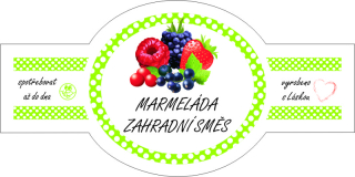 Samolepka 8 x 4 cm -  MARMELÁDA Zahradní Směs