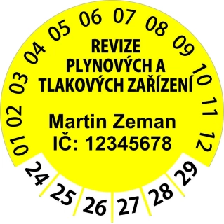 Samolepka kulatá 3.2 cm - REVIZE PLYNOVÝCH A TLAKOVÝCH ZAŘÍZENÍ