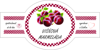 Samolepka 8 x 4 cm -   VIŠŇOVÁ MARMELÁDA