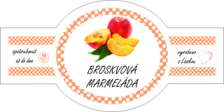 Samolepka 8 x 4 cm -   BROSKVOVÁ MARMELÁDA