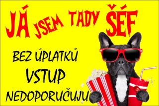 MAZLÍKOVÁ cedule - JÁ JSEM TADY ŠÉF 