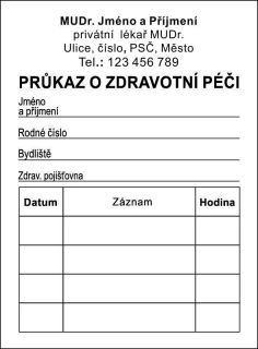 Objednávková karta 95 x 70 mm oboustranná - univerzální