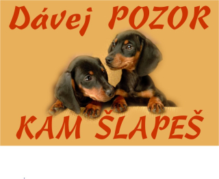 MAZLÍKOVÁ cedule - DÁVEJ POZOR KAM ŠLAPEŠ